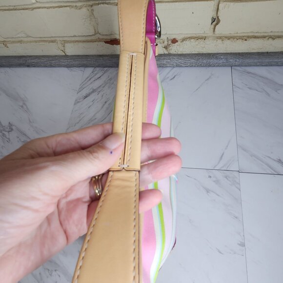 Like New Coach Hampton Multi-Colored Striped Handbag - Picture 4 of 13